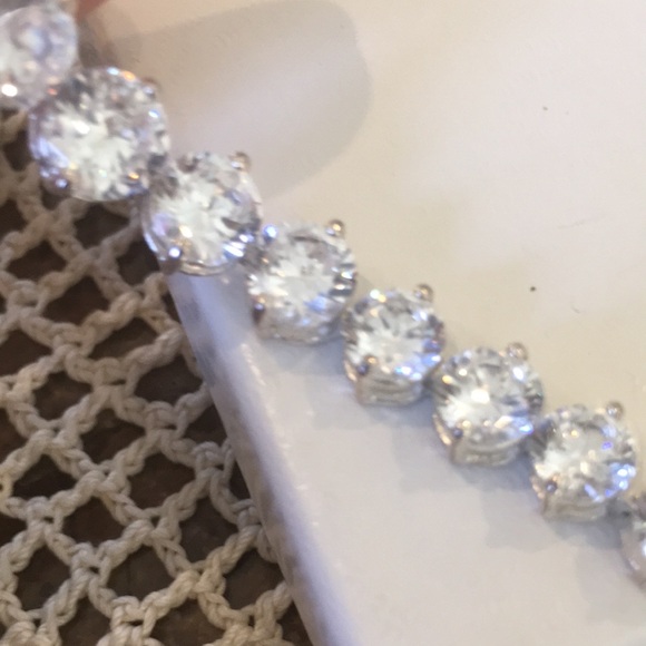 Sterling Silver Brilliant Round Cubic Zirconia Graduated Tennis Bracelet Signed - Picture 3 of 12